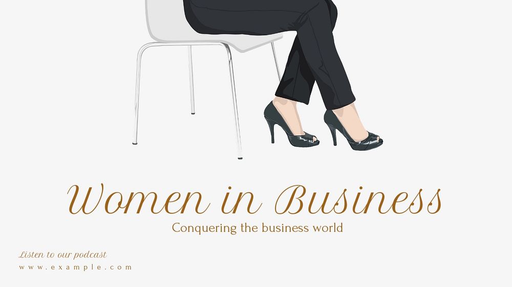 Women in business blog banner template, editable text