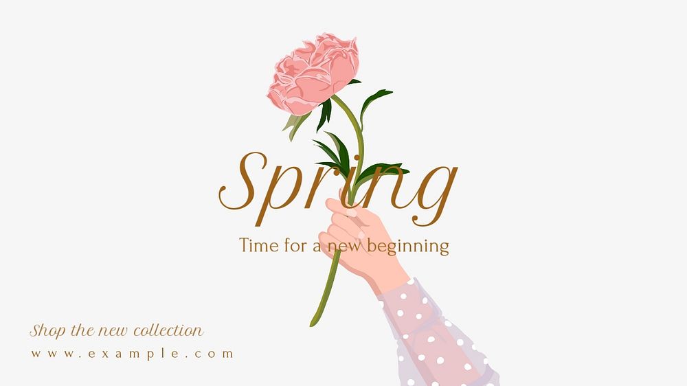 Spring collection blog banner template, editable text