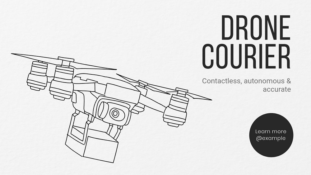 Drones blog banner template, editable text