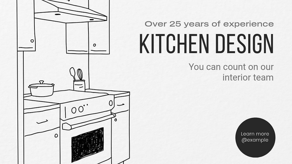 Kitchen design blog banner template, editable text