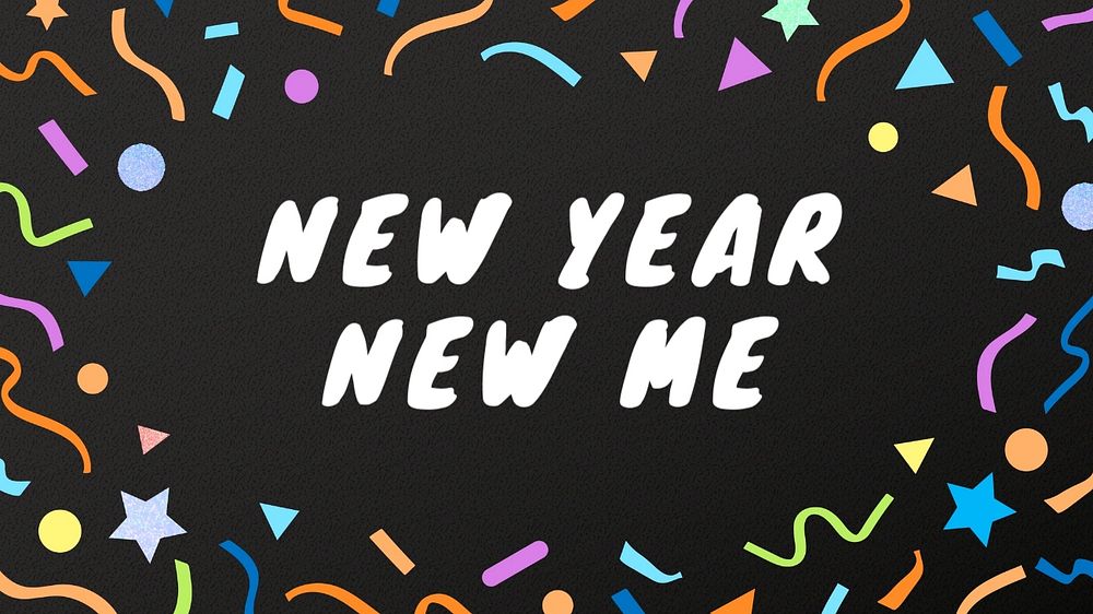 New Year new me blog banner template, editable text