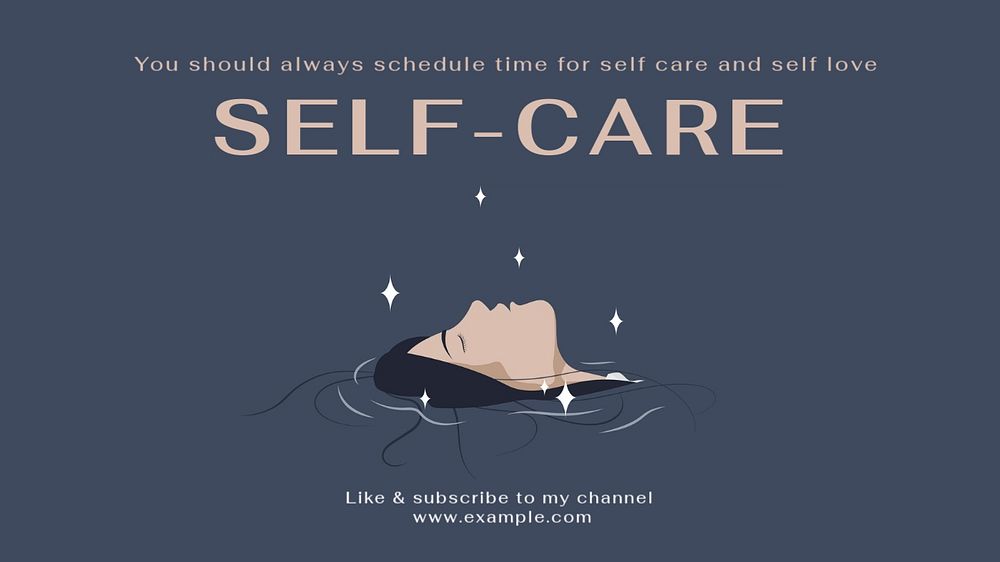 Self-care blog banner template, editable text