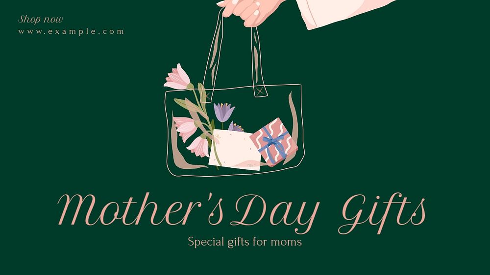 Mother's day gifts blog banner template, editable text