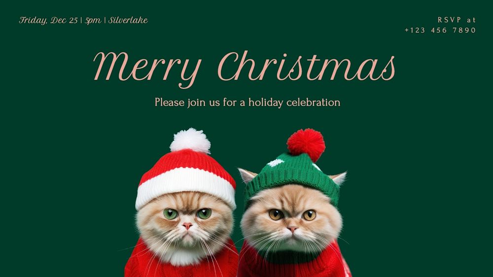 Christmas celebration blog banner template, editable text