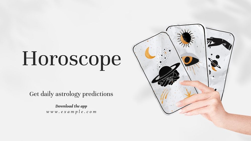 Horoscope blog banner template, editable text