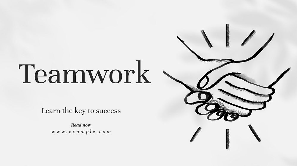 Teamwork blog banner template, editable text