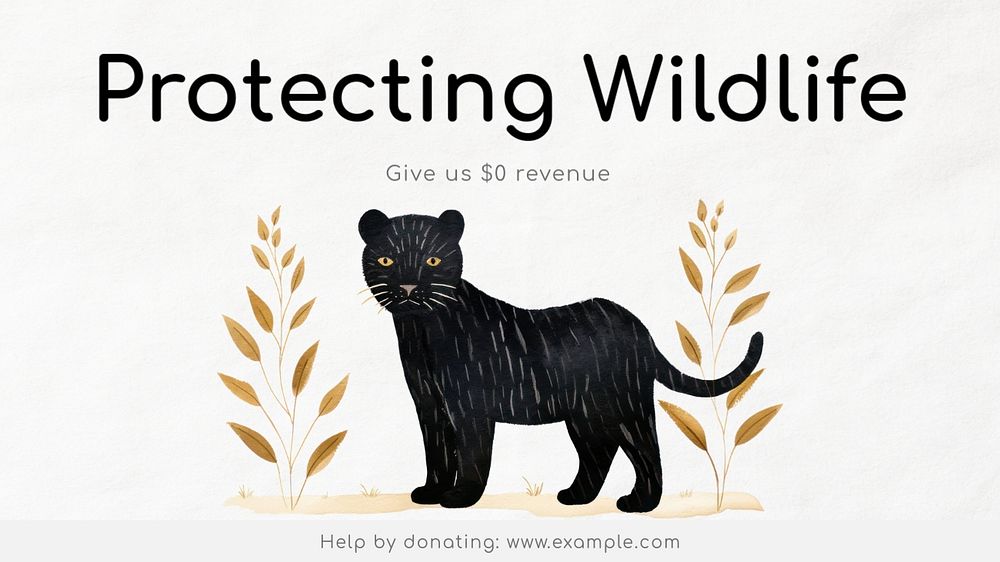 Wildlife charity  blog banner template, editable text