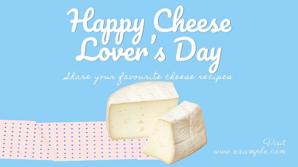 Cheese lover's day blog banner template, editable text