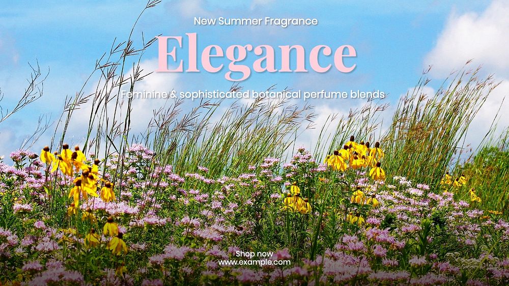 Summer fragrance blog banner template, editable text