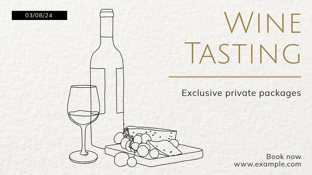 Wine tasting blog banner template, editable text