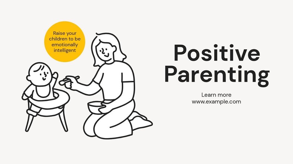 Positive parenting blog banner template, editable text