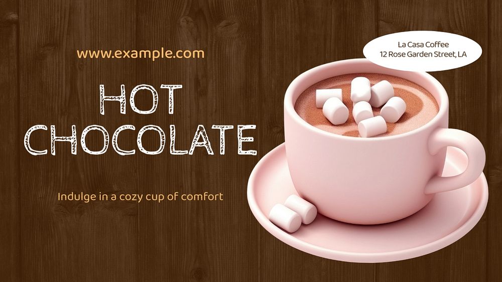 Hot chocolate blog banner template, editable text