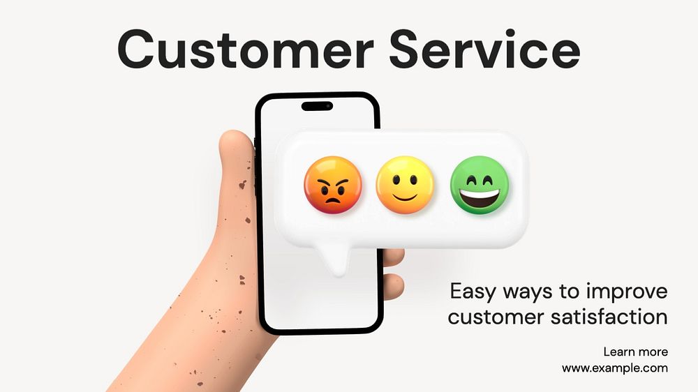 Customer service blog banner template, editable text