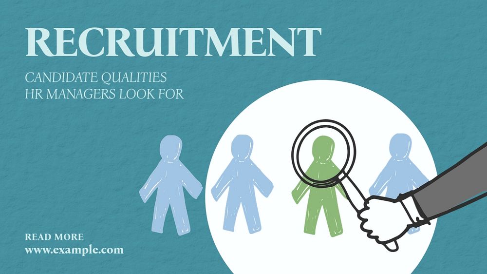 Recruitment blog banner template, editable text