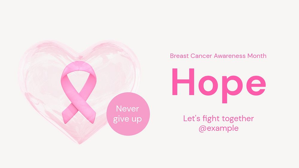 Hope & fight cancer blog banner template, editable text