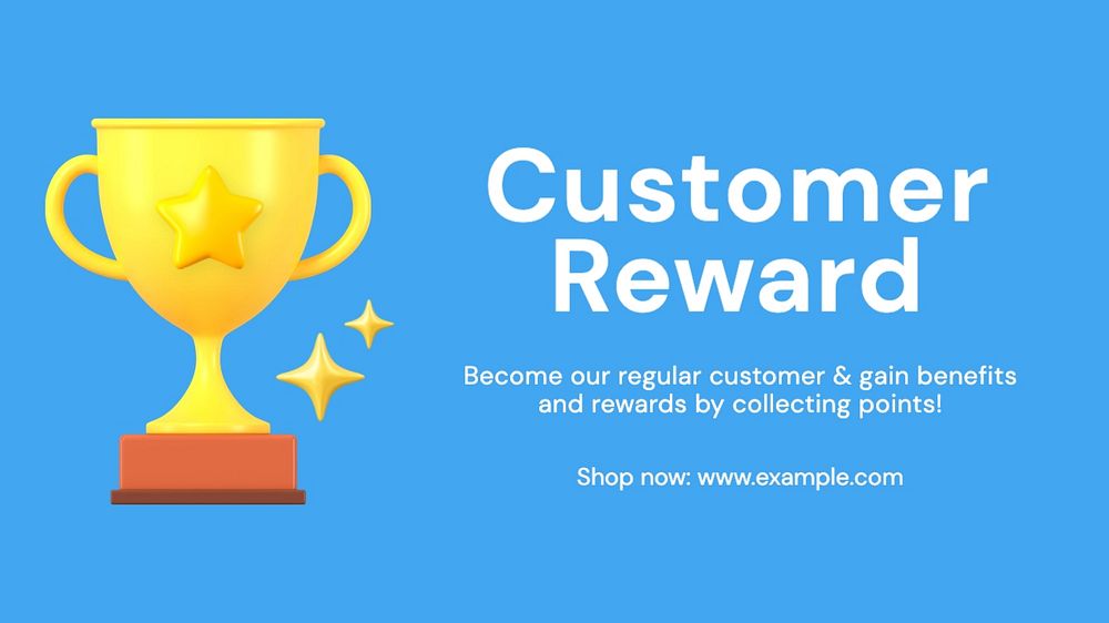 Customer reward blog banner template, editable text