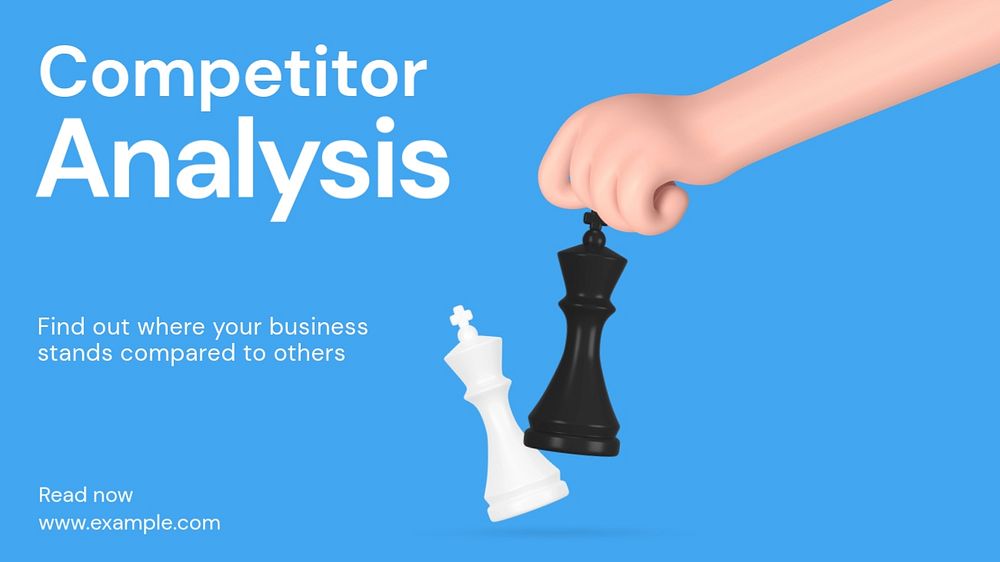 Competitor analysis blog banner template, editable text