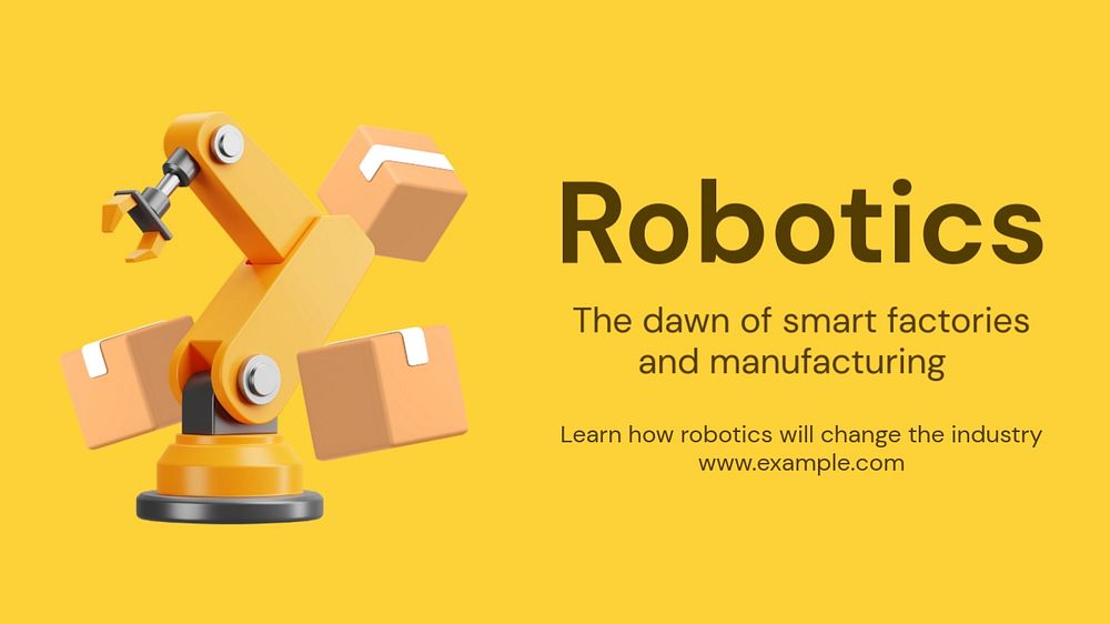 Robotics and manufacturing blog banner template, editable text