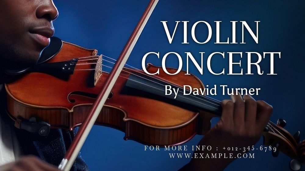 Violin concert Facebook cover template, editable design