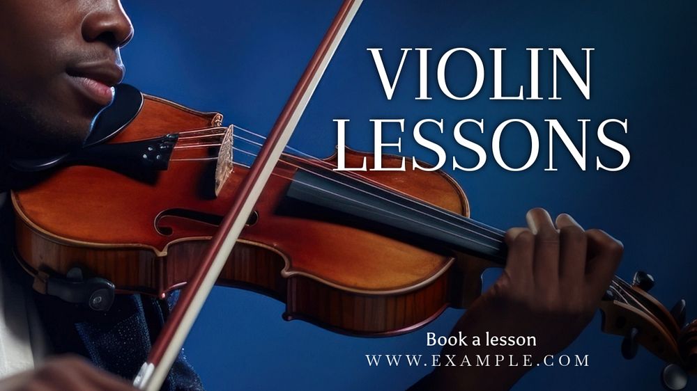 Violin lessons Facebook cover template, editable design