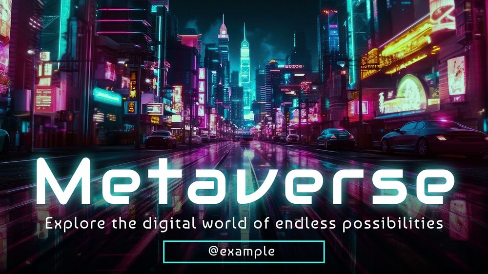 Metaverse Facebook cover template, editable design