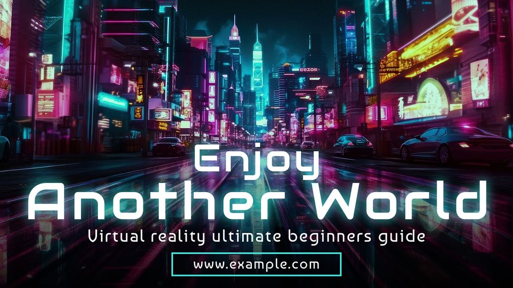 VR experience Facebook cover template, editable design