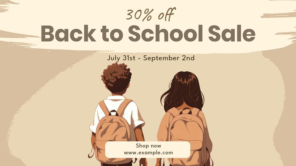 Back to school sale blog banner template, editable text