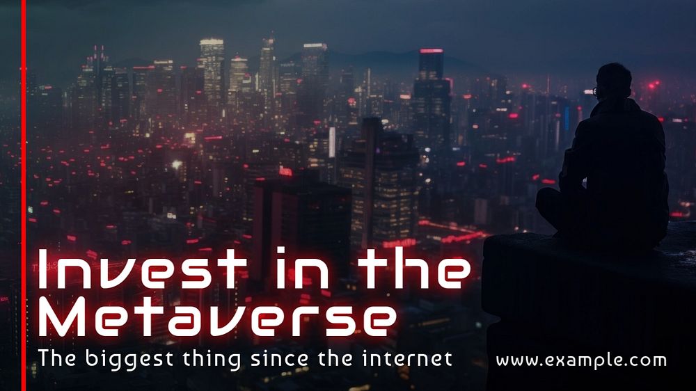 Metaverse Facebook cover template, editable design