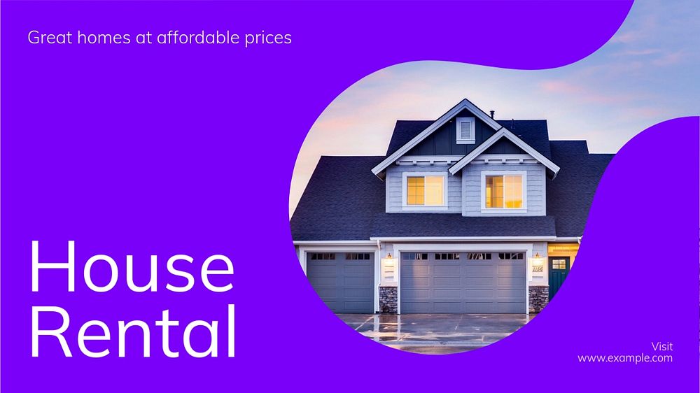 House rental blog banner template, editable text