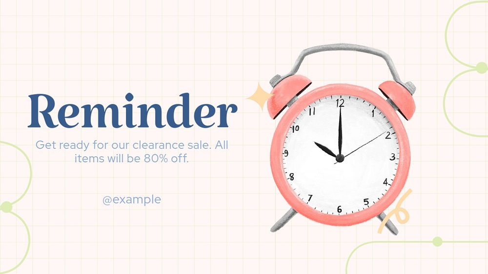 Sale reminder blog banner template, editable text