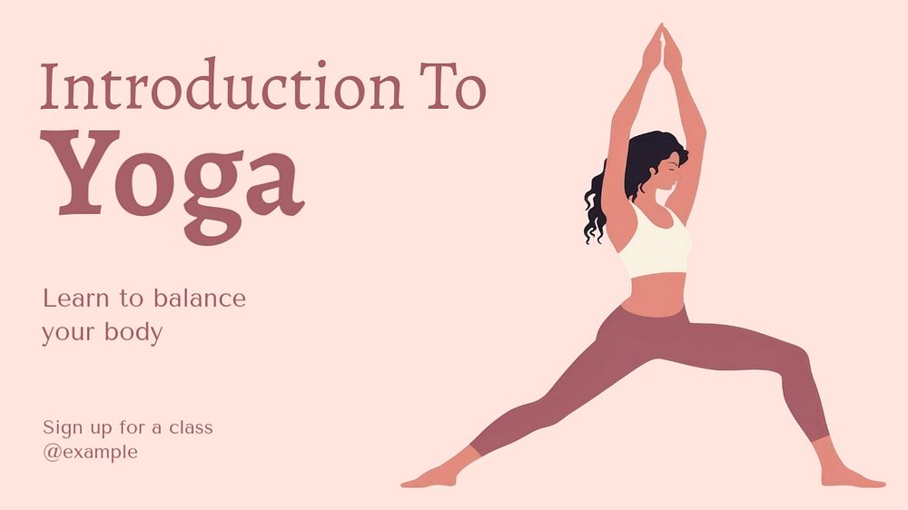 Yoga class blog banner template, editable text