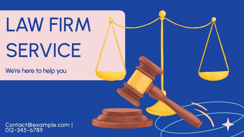 Law firm service blog banner template, editable text