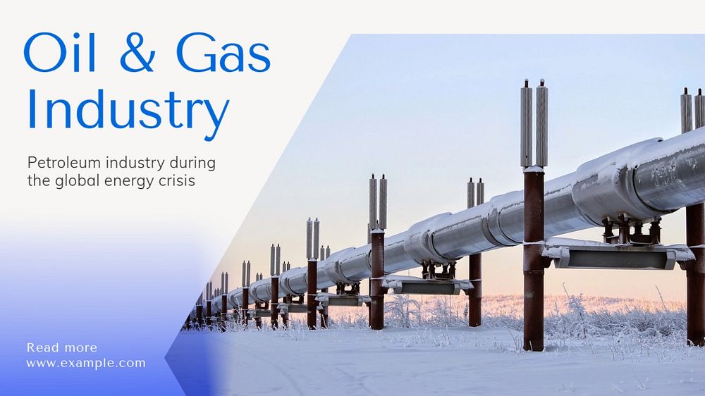 Oil & gas industry blog banner template, editable text