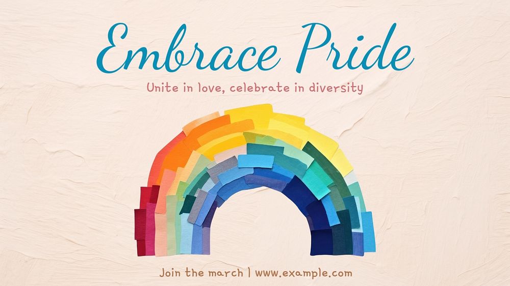 Embrace pride march blog banner template, editable text