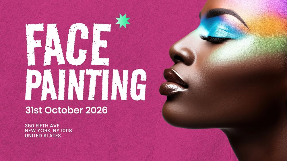 Face painting Facebook cover template, editable design