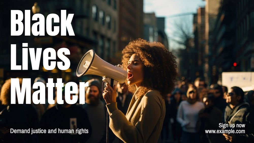 Black lives matter blog banner template, editable text