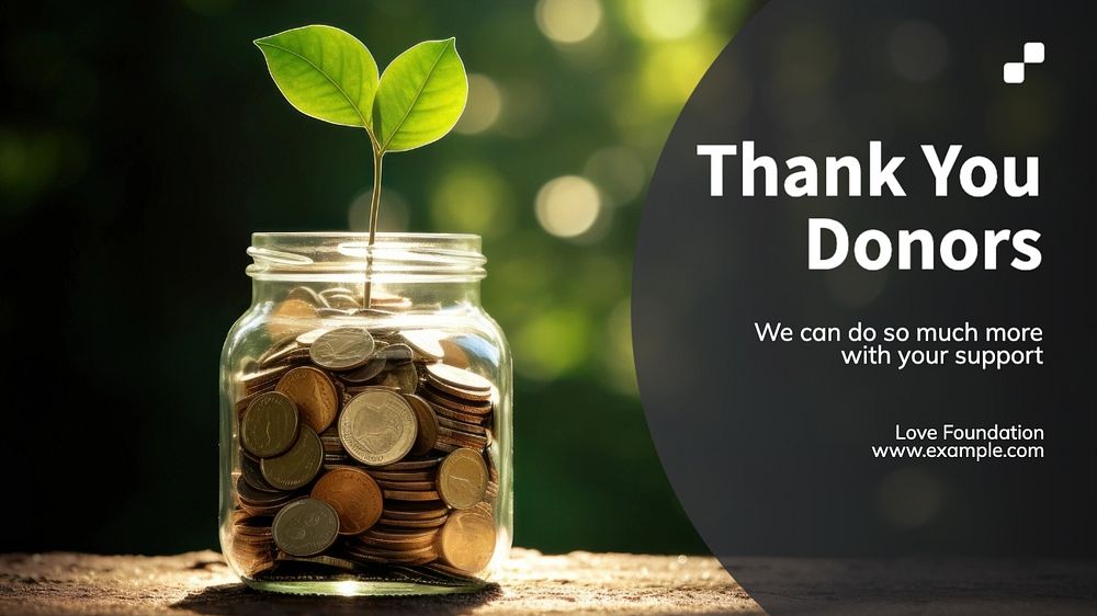 Thanks donors blog banner template, editable text