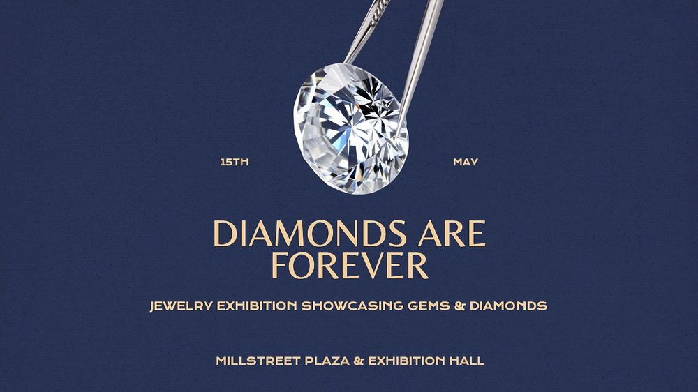 Diamonds are forever blog banner template, editable text