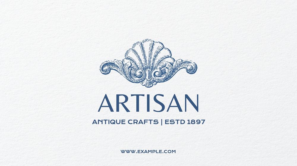 Antique crafts blog banner template, editable text