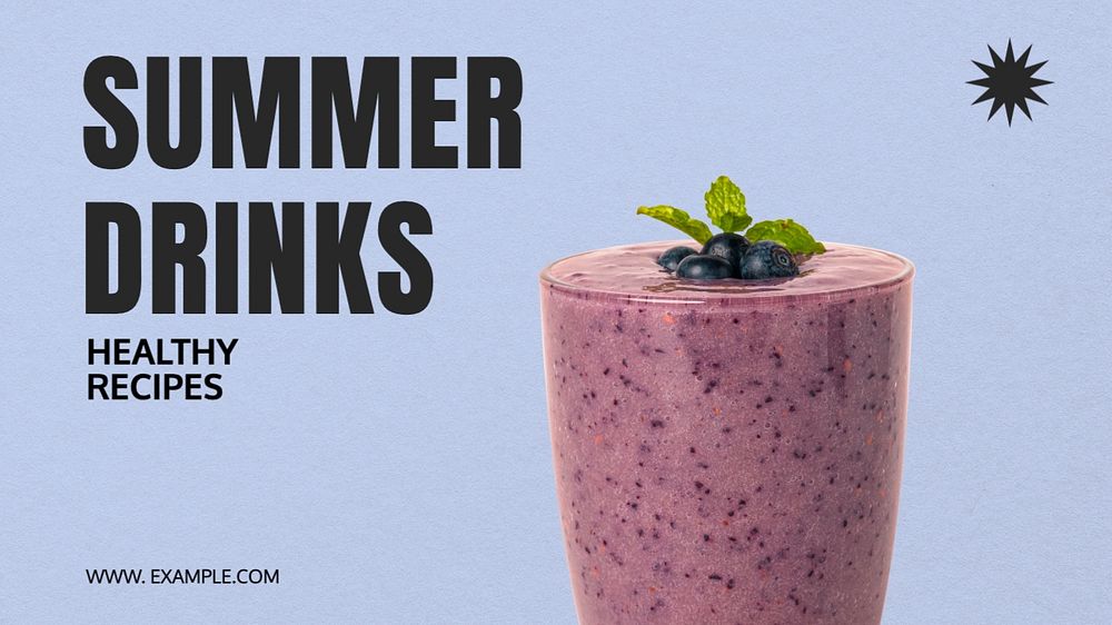 Summer drinks blog banner template, editable text