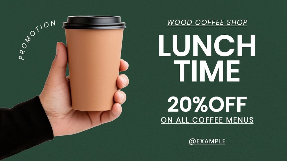 Lunch promotion Facebook cover template, editable design