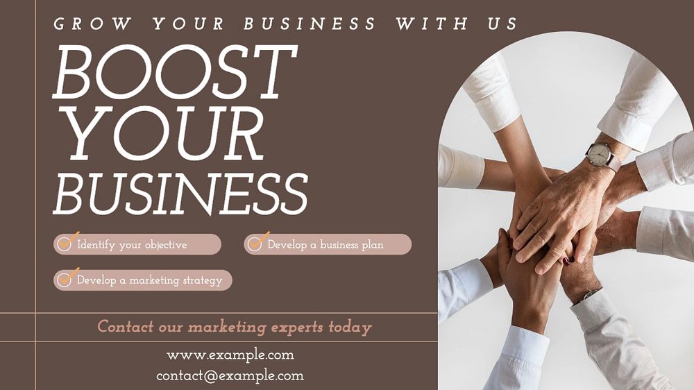 Boost your business blog banner template, editable text