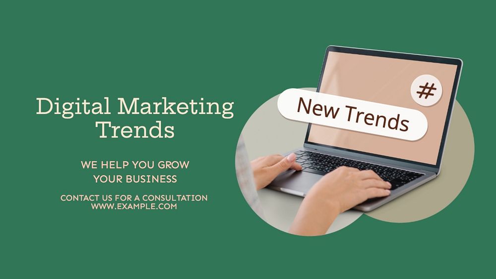 Digital marketing trends blog banner template, editable text