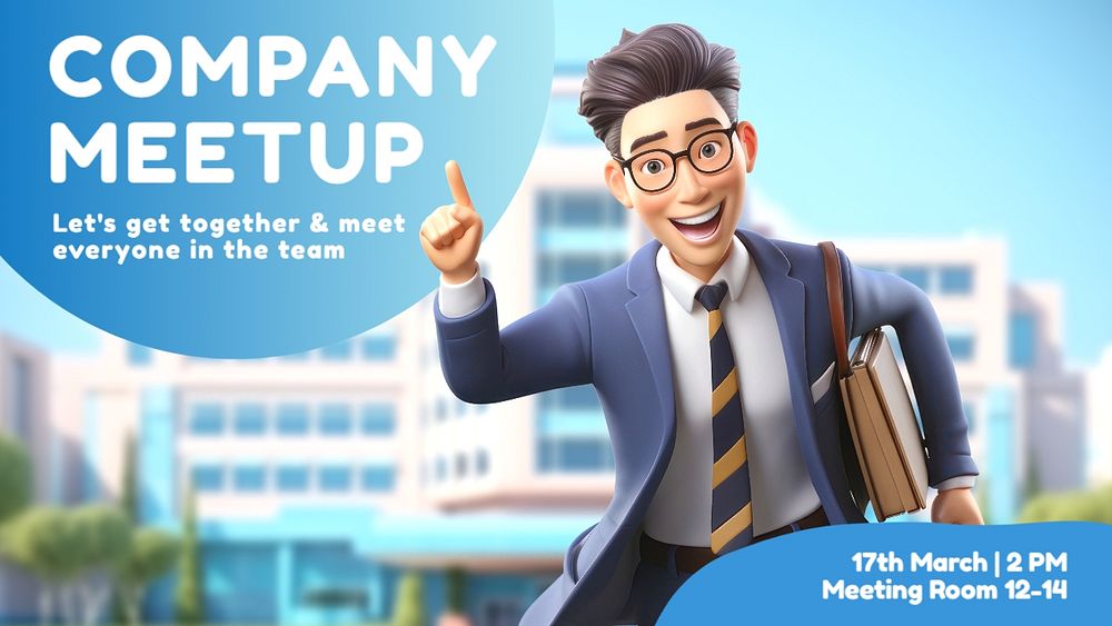 Company meetup blog banner template, editable text