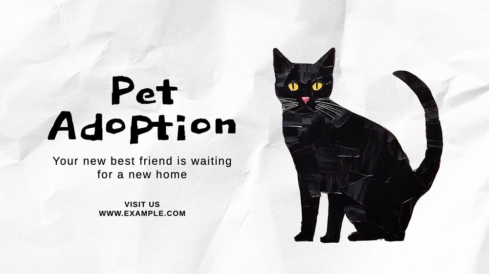 Pet adoption blog banner template, editable text