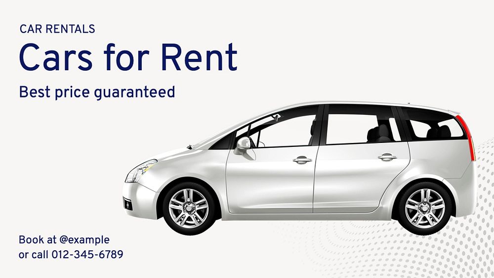 Car for rent blog banner template, editable text