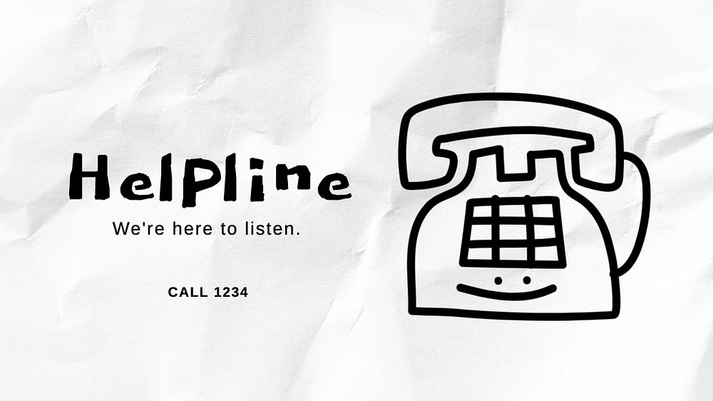 Helpline blog banner template, editable text