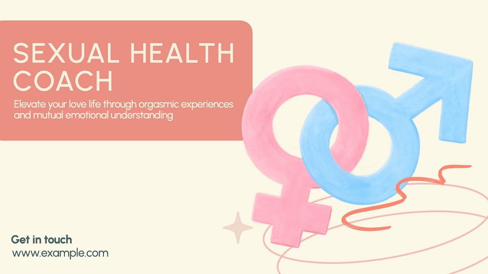 Sexual health coach blog banner template, editable text