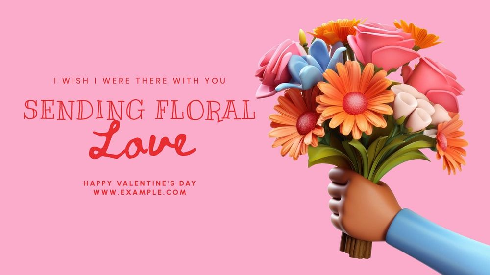 Happy valentine's day blog banner template, editable text