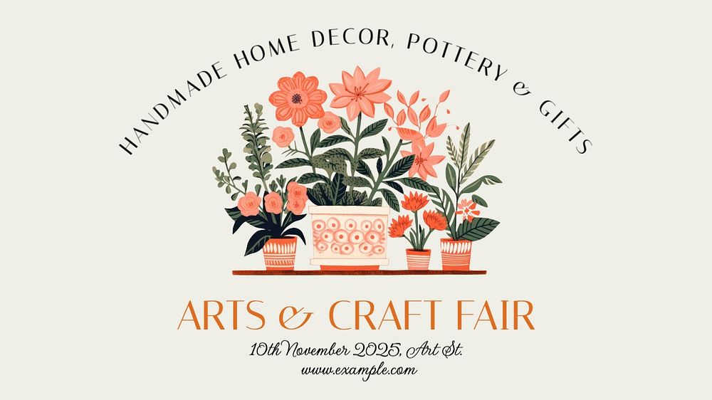 Art & craft fair blog banner template, editable text